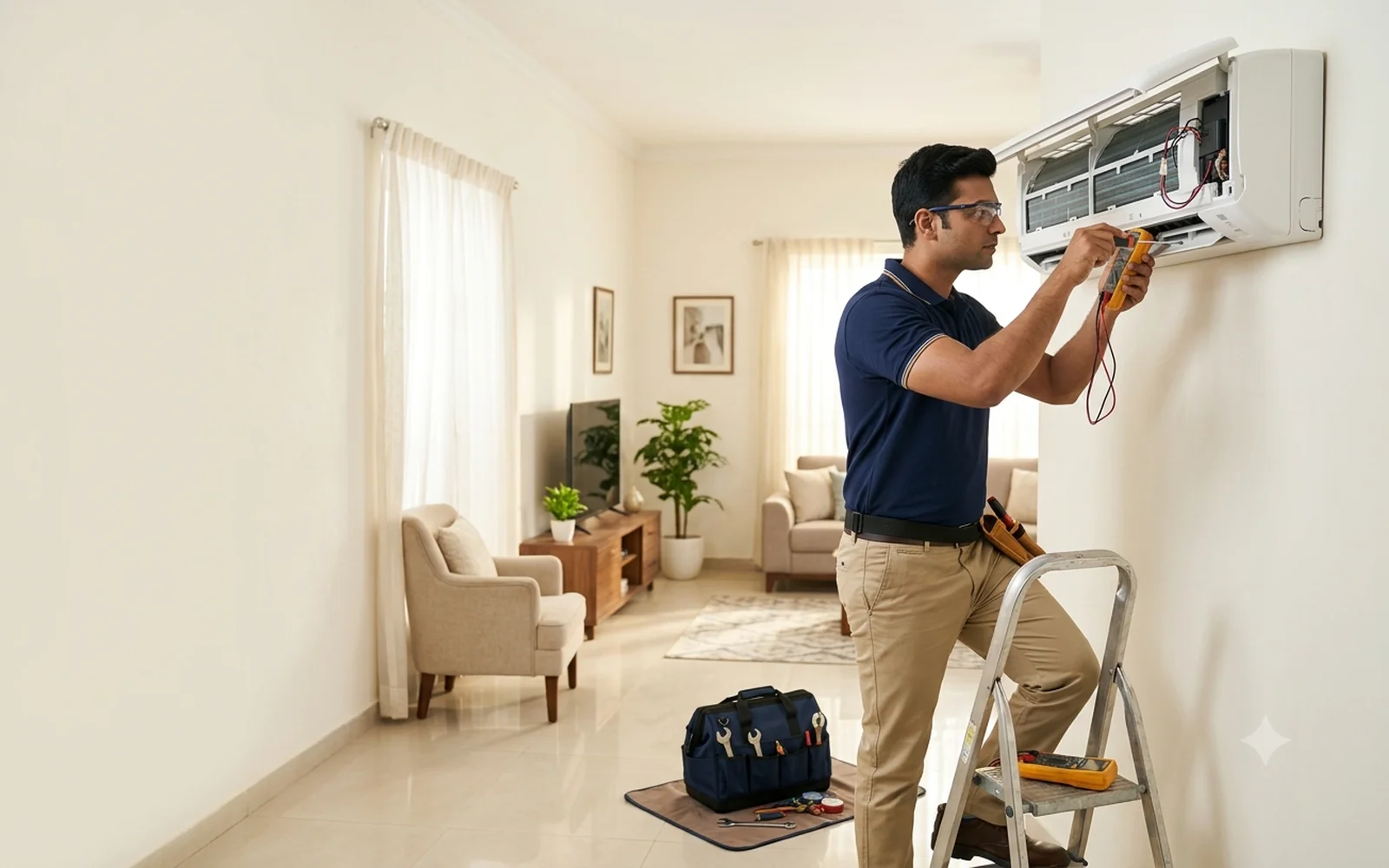 AC Cleaning & Servicing by professional AC technician in Tricity home