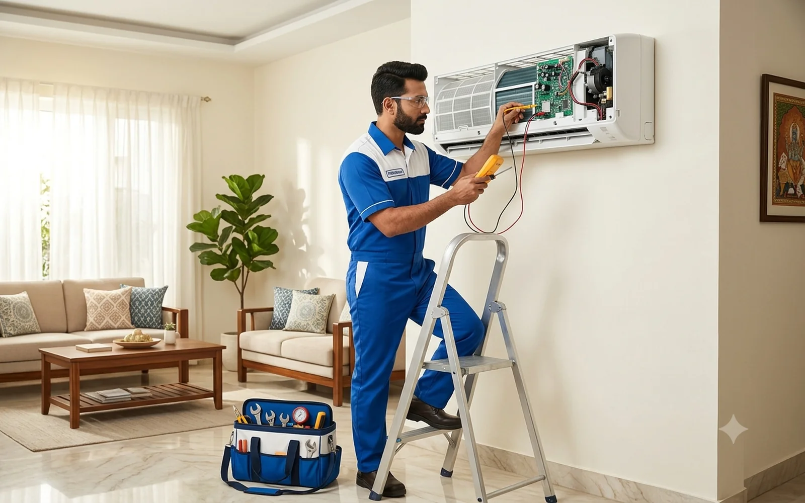 AC Maintenance by professional AC technician in Tricity home