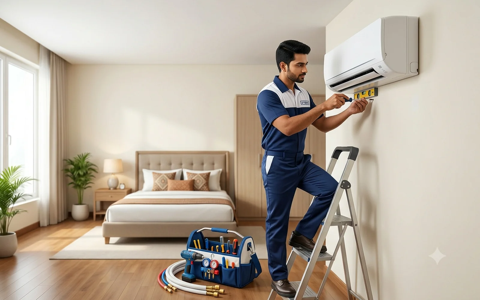 AC Installation by professional AC technician in Tricity home
